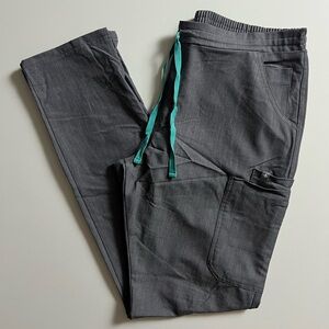 FIGS Technical Collection Yola Skinny Scrub Bottoms, Graphite, Size M Tall